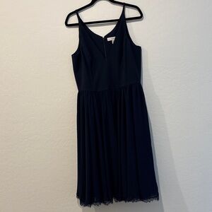 Dress the Population Midnight Blue Alicia Mixed Media Midi Dress